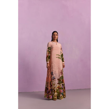 KALISTA Women's Aina Powder Pink Floral Maxi Dress