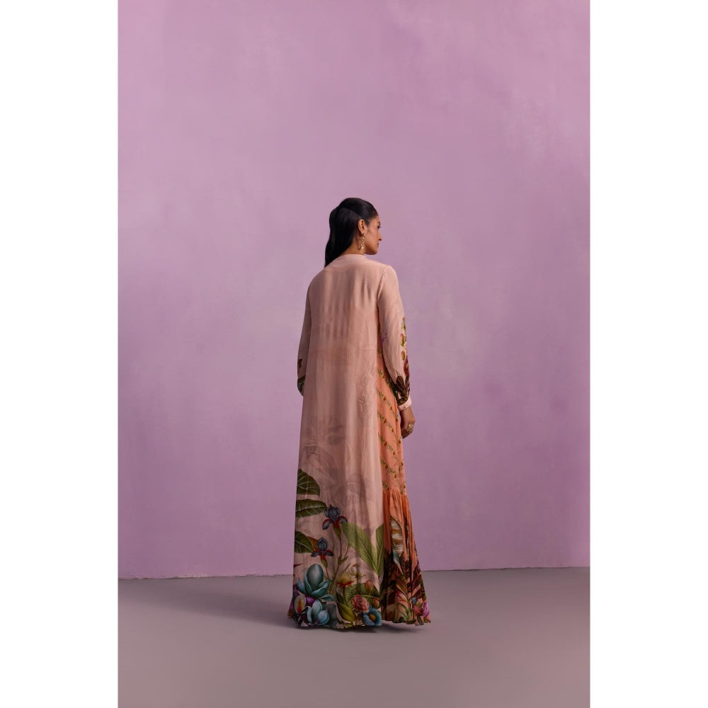 KALISTA Women's Aina Powder Pink Floral Maxi Dress