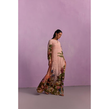 KALISTA Women's Aina Powder Pink Floral Maxi Dress