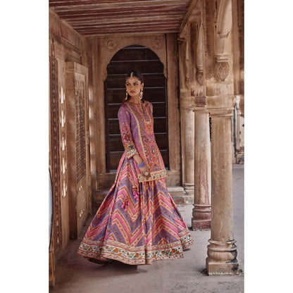 KALISTA Purple Rehmat Lehenga with Kurta and Dupatta (Set of 3)