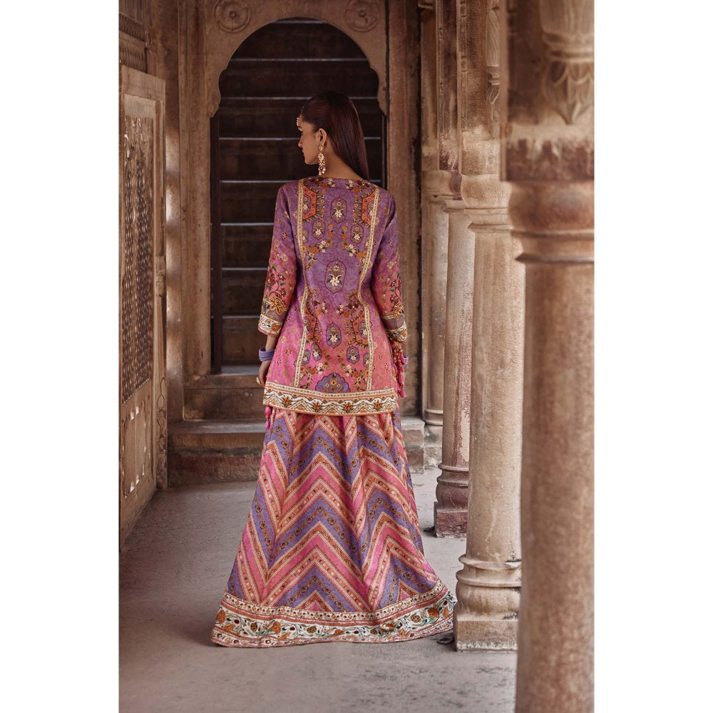 KALISTA Purple Rehmat Lehenga with Kurta and Dupatta (Set of 3)