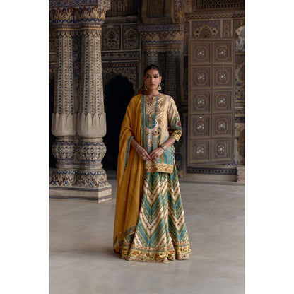 KALISTA Multi-Colour Rehmat Lehenga with Kurta and Dupatta (Set of 3)