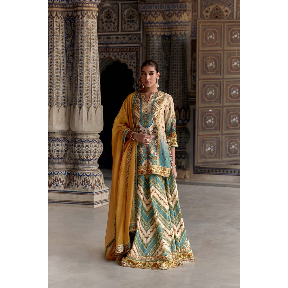 KALISTA Multi-Colour Rehmat Lehenga with Kurta and Dupatta (Set of 3)
