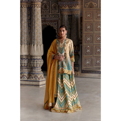KALISTA Multi-Colour Rehmat Lehenga with Kurta and Dupatta (Set of 3)