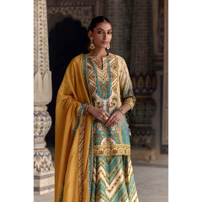 KALISTA Multi-Colour Rehmat Lehenga with Kurta and Dupatta (Set of 3)