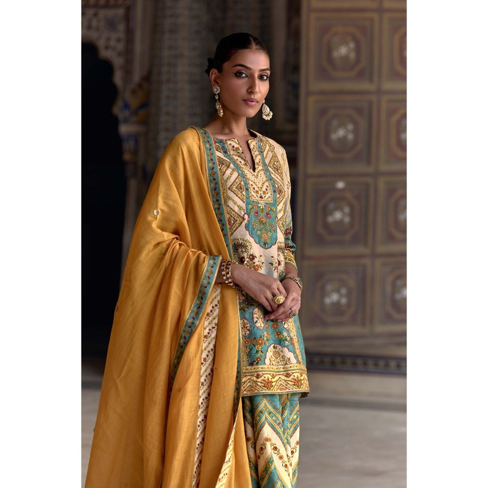 KALISTA Multi-Colour Rehmat Lehenga with Kurta and Dupatta (Set of 3)