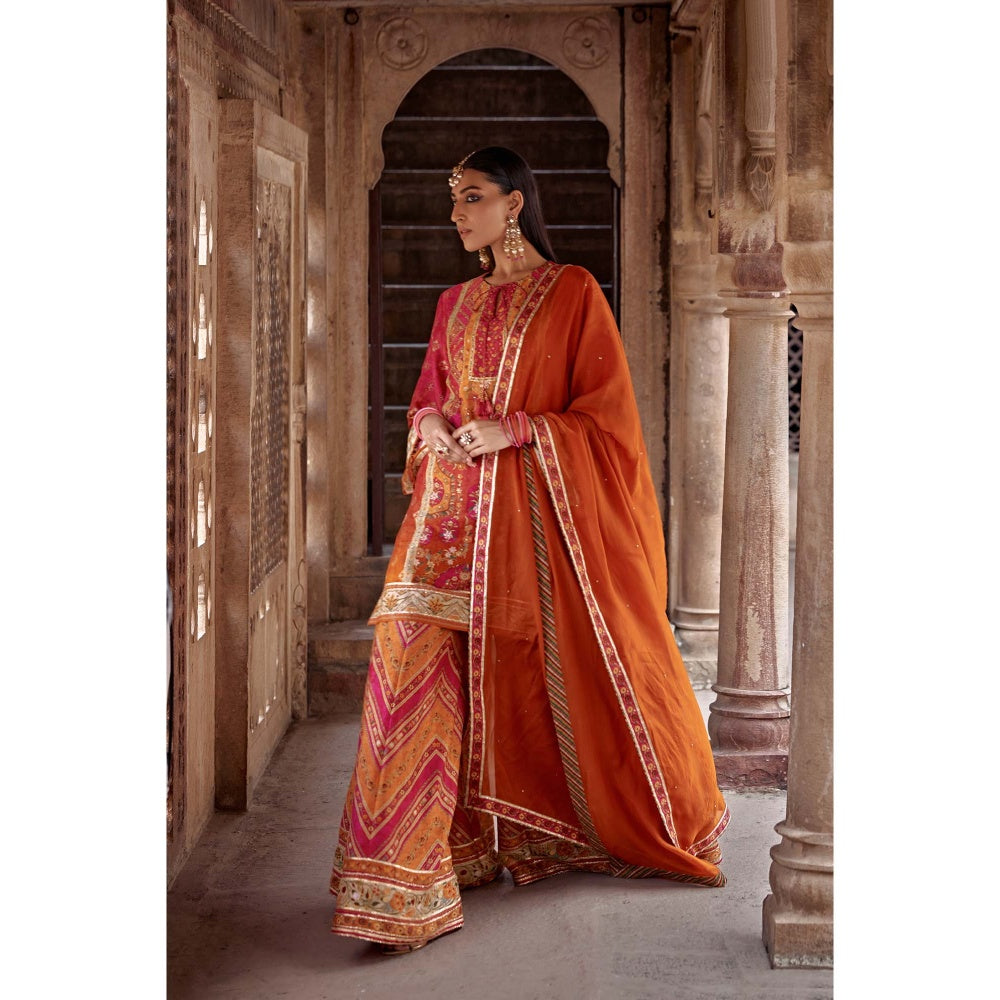 KALISTA Multi-Colour Amaira Palazzo with Kurta and Dupatta (Set of 3)