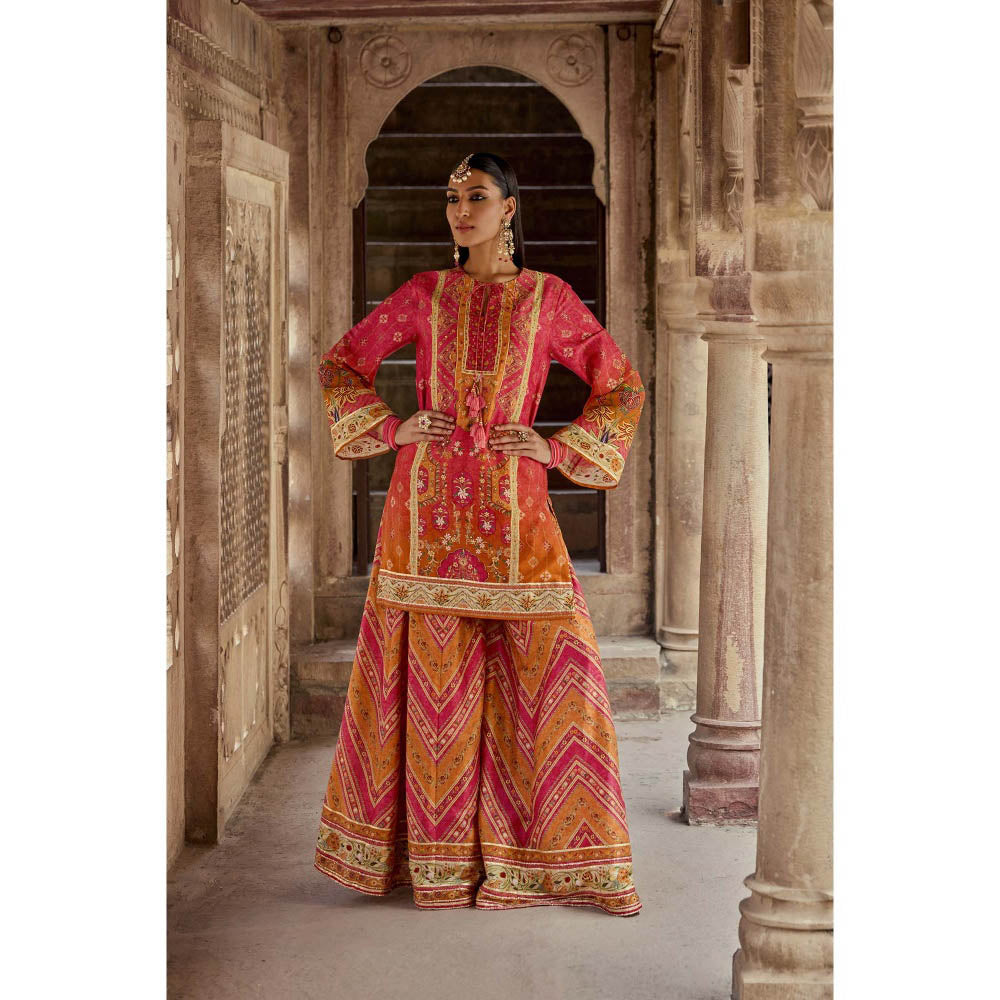 KALISTA Multi-Colour Amaira Palazzo with Kurta and Dupatta (Set of 3)