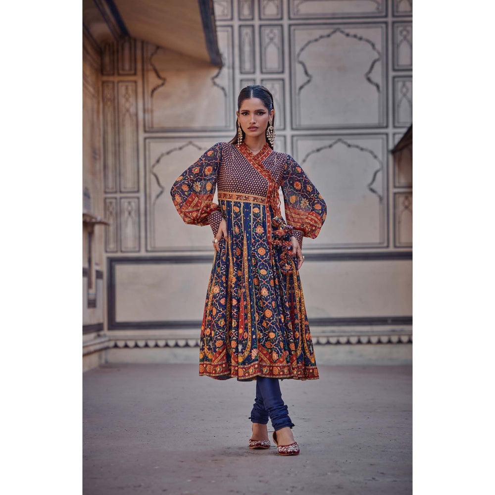 KALISTA Blue Iras Angrakha with Churidar (Set of 2)