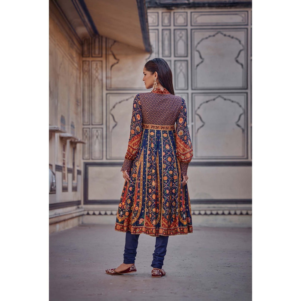 KALISTA Blue Iras Angrakha with Churidar (Set of 2)