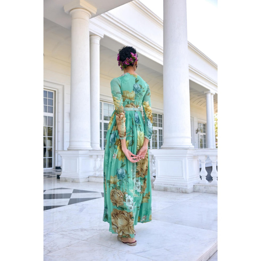 KALISTA Blue Anarkali with Dupatta