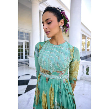 KALISTA Blue Anarkali with Dupatta