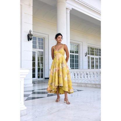 KALISTA Yellow Midi Dress
