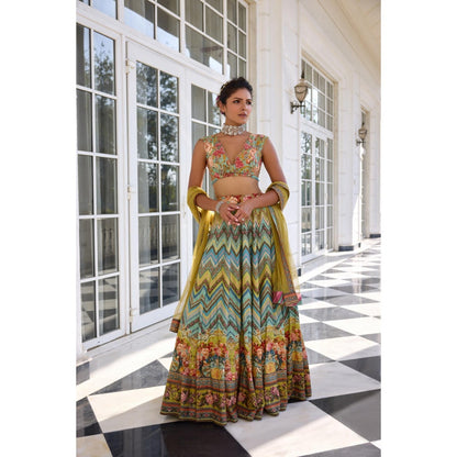 KALISTA Multi-Colour Lehenga with Blouse and Dupatta