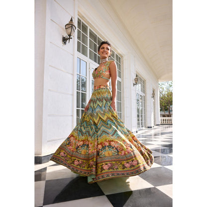 KALISTA Multi-Colour Lehenga with Blouse and Dupatta