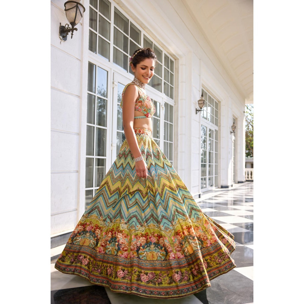 KALISTA Multi-Colour Lehenga with Blouse and Dupatta