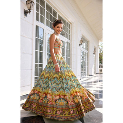 KALISTA Multi-Colour Lehenga with Blouse and Dupatta