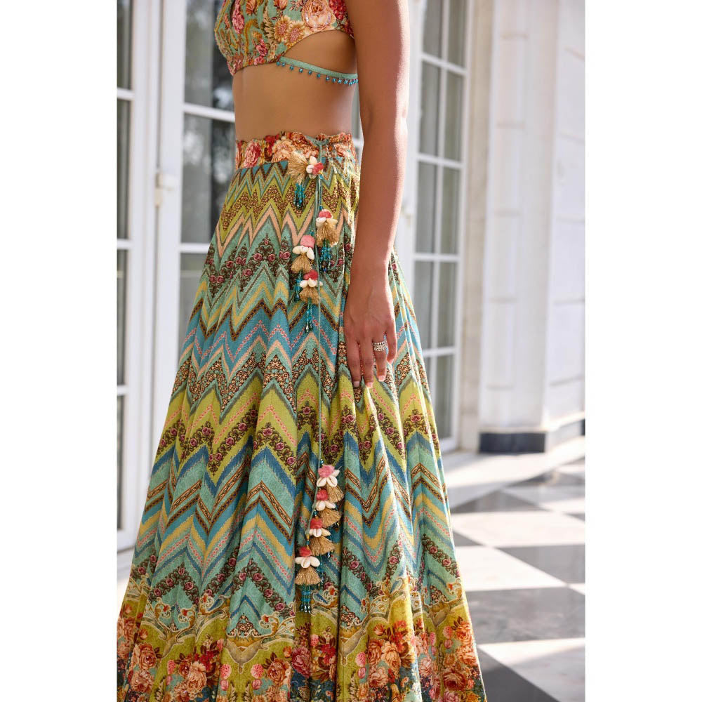 KALISTA Multi-Colour Lehenga with Blouse and Dupatta