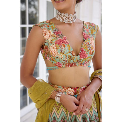 KALISTA Multi-Colour Lehenga with Blouse and Dupatta