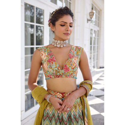 KALISTA Multi-Colour Lehenga with Blouse and Dupatta