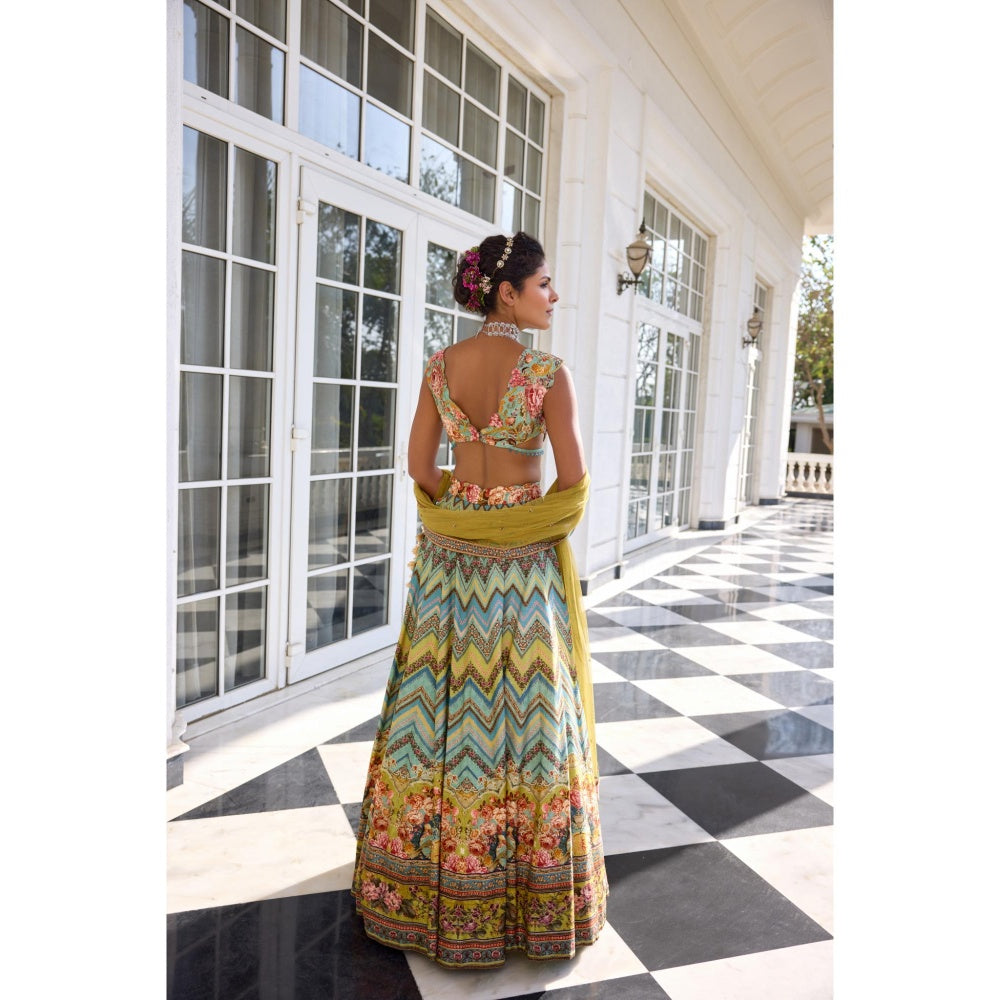 KALISTA Multi-Colour Lehenga with Blouse and Dupatta