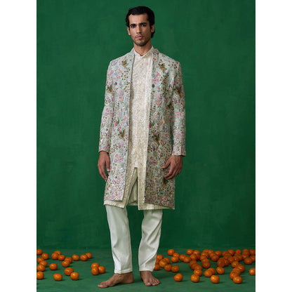 KALPRAAG Blue Georgette Sherwani Set