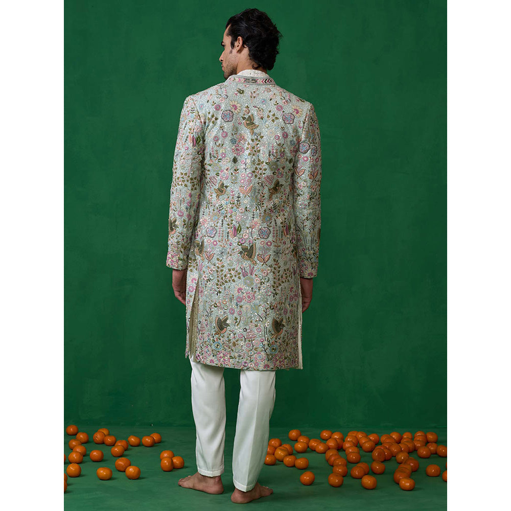 KALPRAAG Blue Georgette Sherwani Set