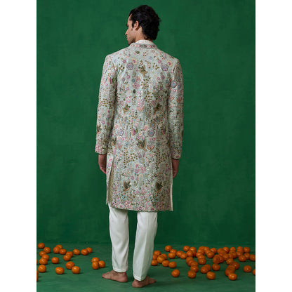 KALPRAAG Blue Georgette Sherwani Set