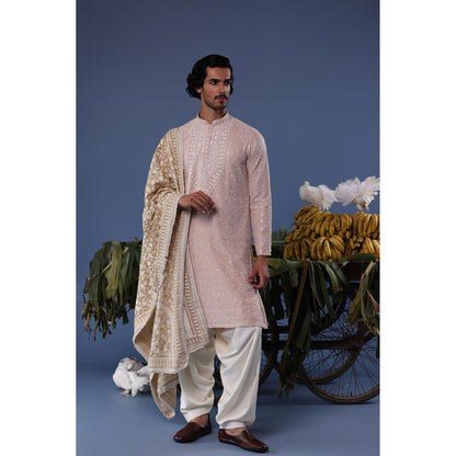 KALPRAAG Pink Viscose Embroidered Kurta with Salwar and Dupatta