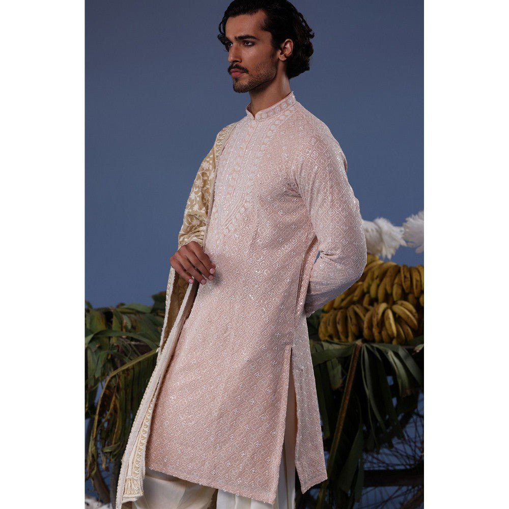 KALPRAAG Pink Viscose Embroidered Kurta with Salwar and Dupatta