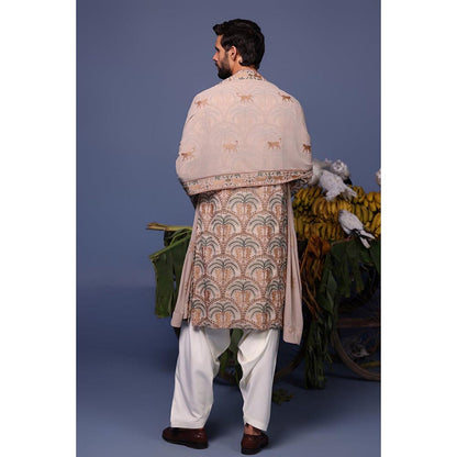 KALPRAAG Beige Viscose Embroidered Kurta with Salwar and Dupatta