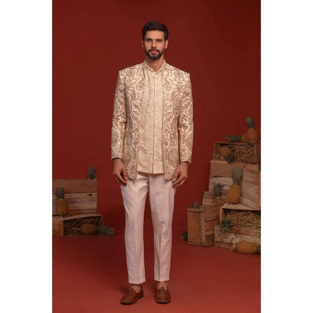 KALPRAAG Adhyaay Cream Kurta and Pant with Coat