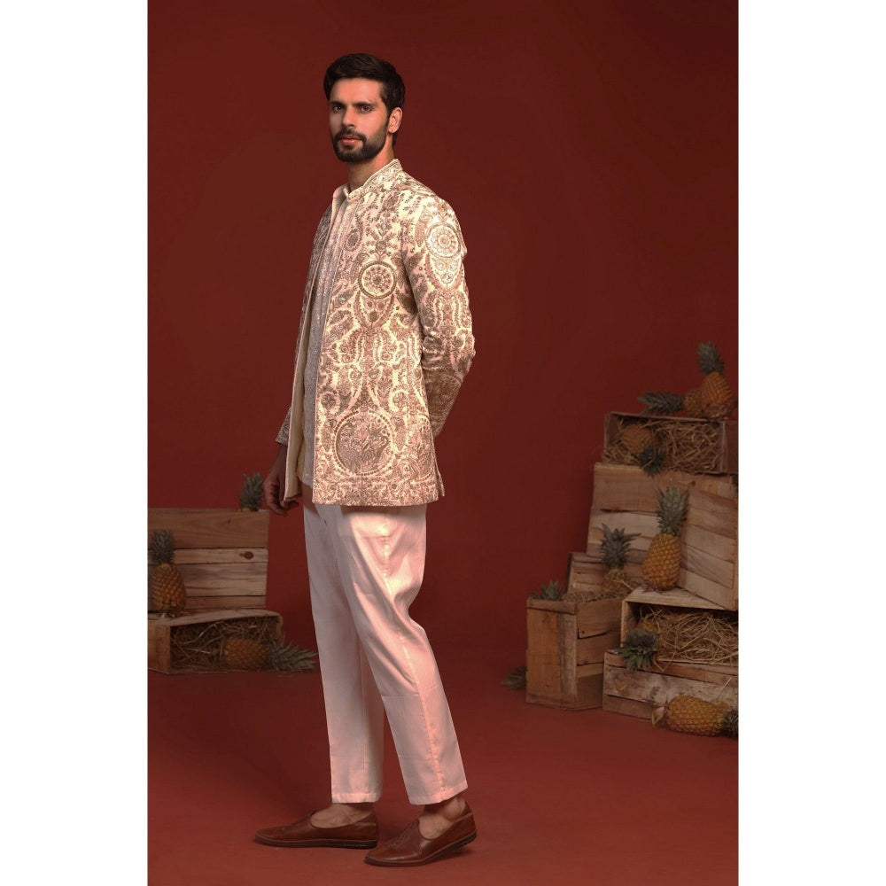 KALPRAAG Adhyaay Cream Kurta and Pant with Coat