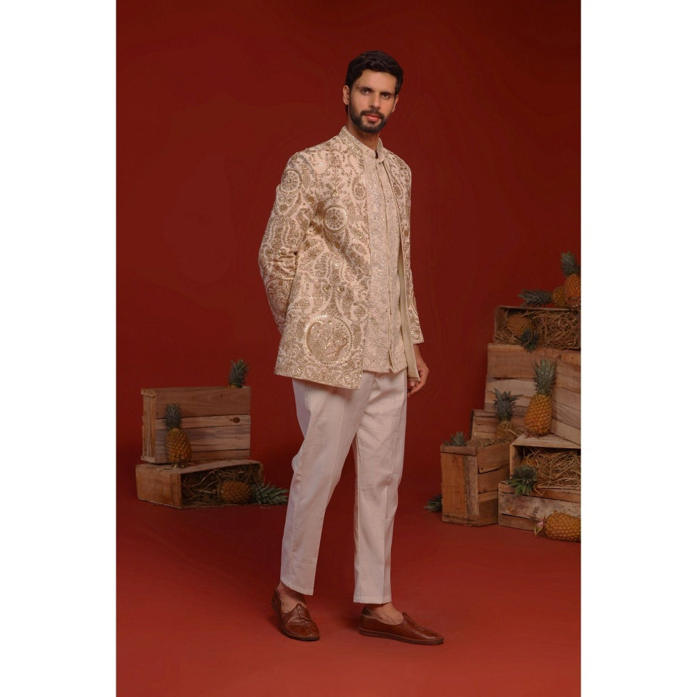 KALPRAAG Adhyaay Cream Kurta and Pant with Coat
