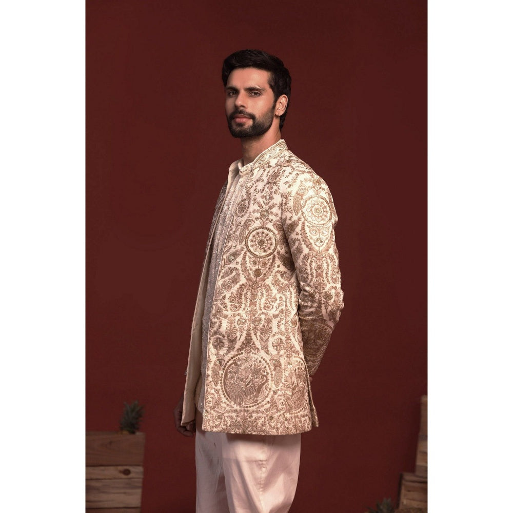 KALPRAAG Adhyaay Cream Kurta and Pant with Coat