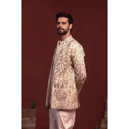 KALPRAAG Adhyaay Cream Kurta and Pant with Coat