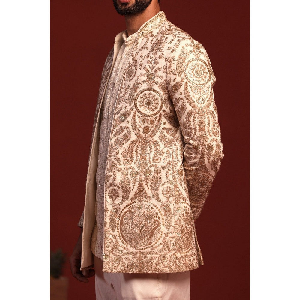 KALPRAAG Adhyaay Cream Kurta and Pant with Coat