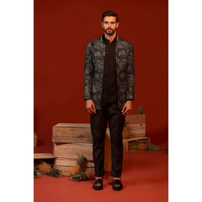 KALPRAAG Rithvik Black Kurta and Pant with Coat