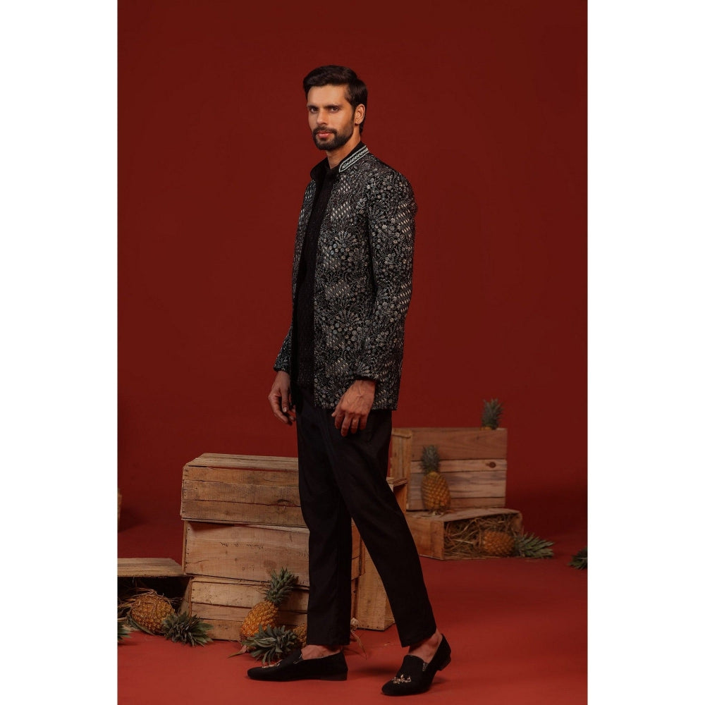 KALPRAAG Rithvik Black Kurta and Pant with Coat