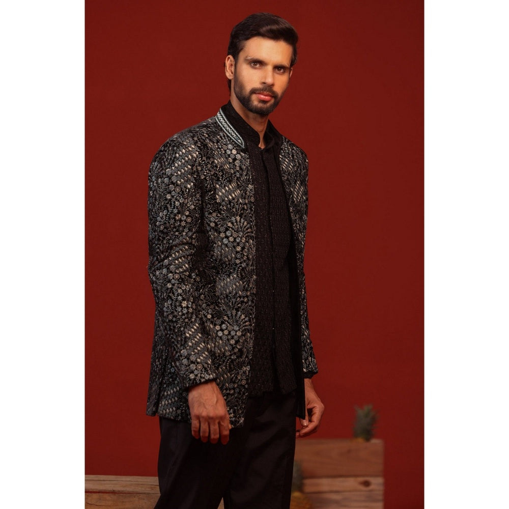 KALPRAAG Rithvik Black Kurta and Pant with Coat