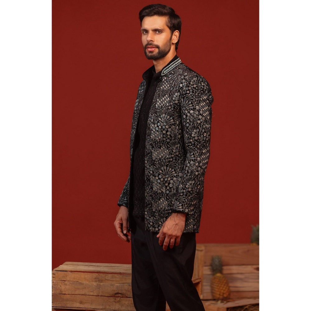 KALPRAAG Rithvik Black Kurta and Pant with Coat