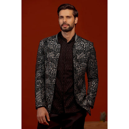 KALPRAAG Rithvik Black Kurta and Pant with Coat