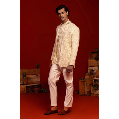 KALPRAAG Sampat Cream Kurta and Pant with Coat