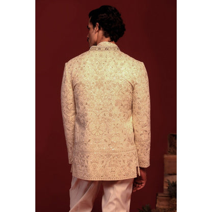 KALPRAAG Sampat Cream Kurta and Pant with Coat