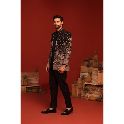 KALPRAAG Sukrit Black Kurta and Pant with Coat