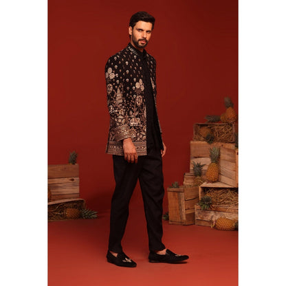 KALPRAAG Sukrit Black Kurta and Pant with Coat