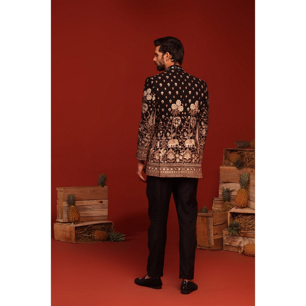 KALPRAAG Sukrit Black Kurta and Pant with Coat