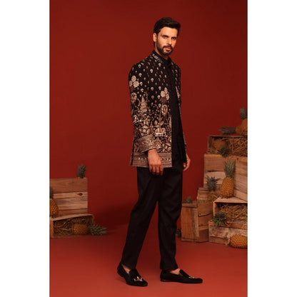 KALPRAAG Sukrit Black Kurta and Pant with Coat