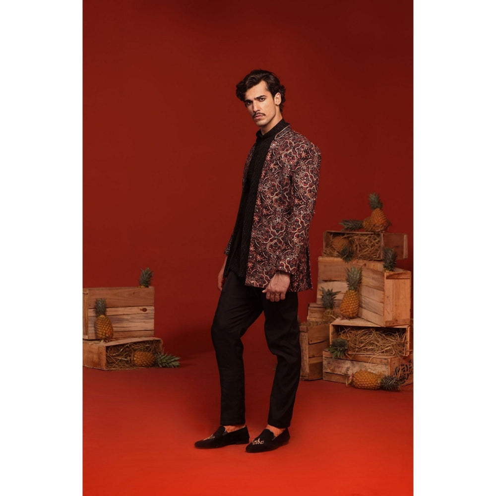 KALPRAAG Vibhor Black Kurta and Pant with Coat