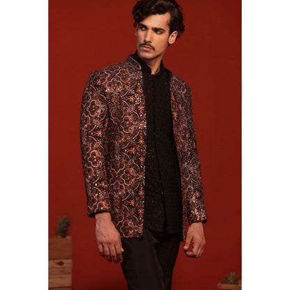 KALPRAAG Vibhor Black Kurta and Pant with Coat
